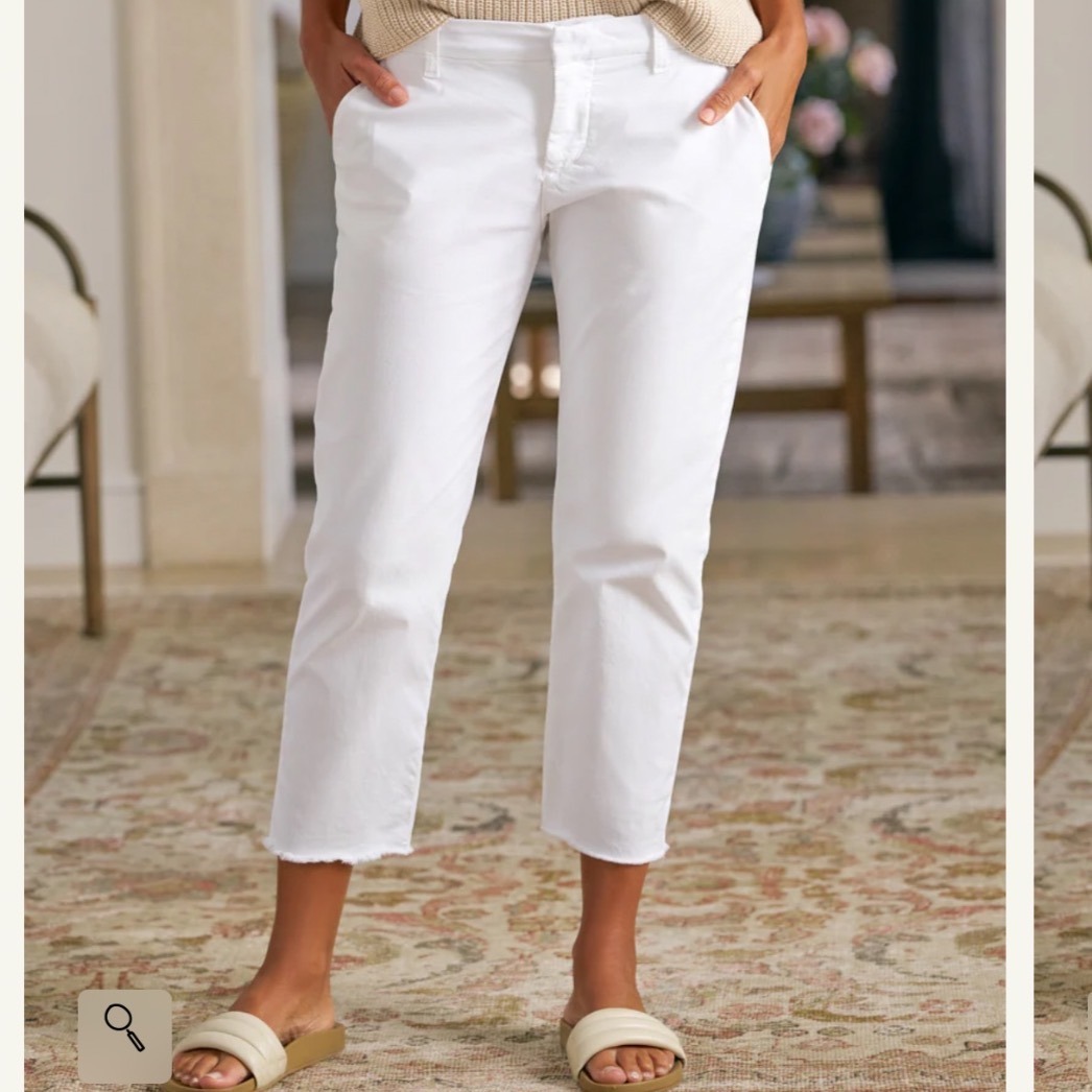 Frank & Eileen White Wicklow Pants The Italian Chino Cotton Size 4